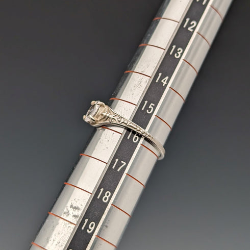 英国ヴィンテージ ジュエリー ジルコニア 純銀リング 指輪